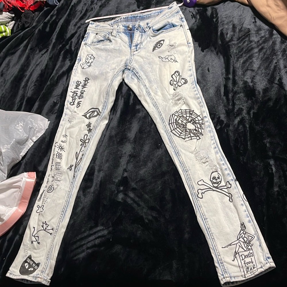 White Washed Skinny Jeans